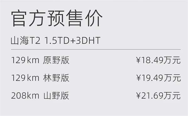 2024款捷途山海T2开启预售，预售价18.49万-21.69万元